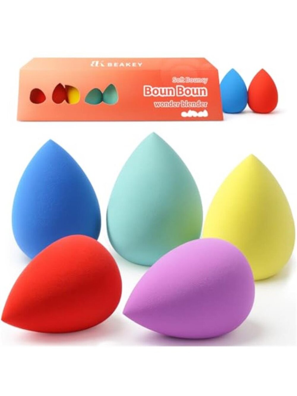 Makeup Sponge Set, 5 Pack Foundation Beauty Sponges & Soft Blenders